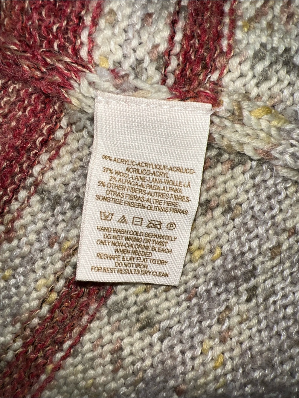 Free People Striped Open Maxi Cardigan Duster in Cream, Rust, Orange Wool Blend - Picture 12 of 12